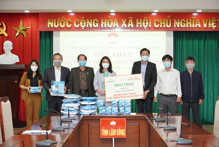 Tập đoàn Hưng Thịnh tiếp nối hành trình ủng hộ chống dịch Covid-19 tại tỉnh Lâm Đồng