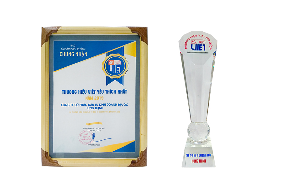 Tập đoàn Hưng Thịnh 4 năm liên tiếp nhận giải thưởng “Thương hiệu bất động sản yêu thích nhất” và “Thương hiệu Vàng” 