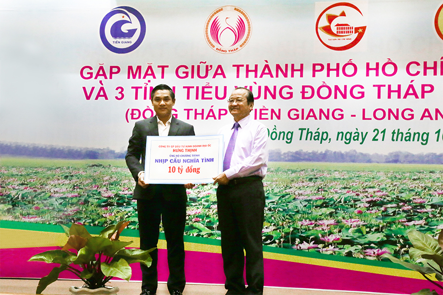 Hung Thinh Corp tài trợ 10 tỷ đồng xây cầu tình nghĩa cho 3 tỉnh vùng Đồng Tháp Mười