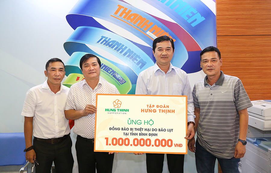 Tập đoàn Hưng Thịnh ủng hộ 1 tỷ đồng chia sẻ khó khăn với người dân vùng bão Bình Định