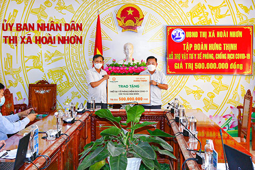 Tập đoàn Hưng Thịnh tiếp sức thị xã Hoài Nhơn, tỉnh Bình Định phòng, chống dịch Covid-19