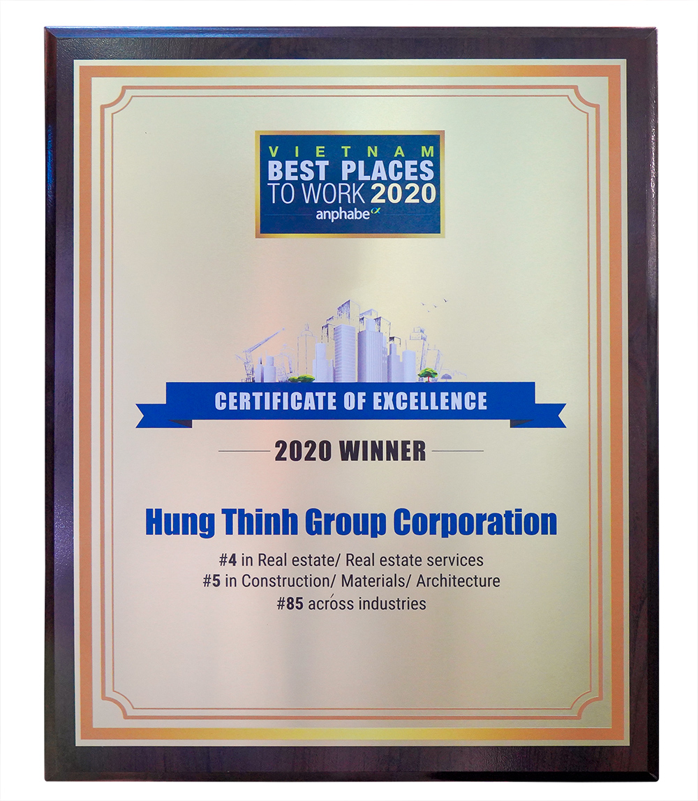 Tập đoàn Hưng Thịnh nhận cú đúp giải thưởng tại Lễ vinh danh Nơi làm việc tốt nhất Việt Nam 2020