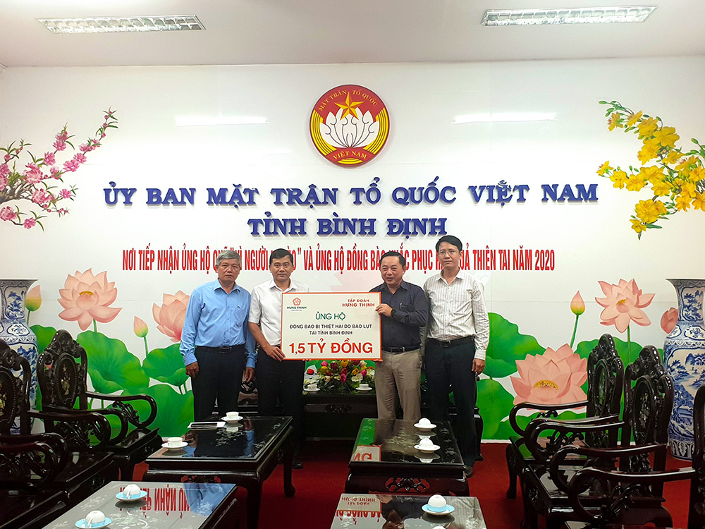 Tập đoàn Hưng Thịnh ủng hộ 1,5 tỷ đồng hỗ trợ đồng bào bị thiệt hại do bão số 9 tại tỉnh Bình Định