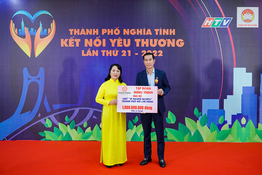 Tập đoàn Hưng Thịnh trao tặng 1 tỷ đồng chung tay cùng Quỹ “Vì người nghèo” TP.HCM năm 2022